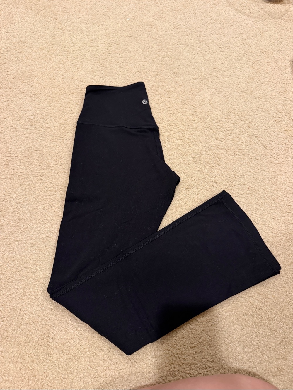 lululemon athletica Black Boot-Cut Yoga Pants with Logo